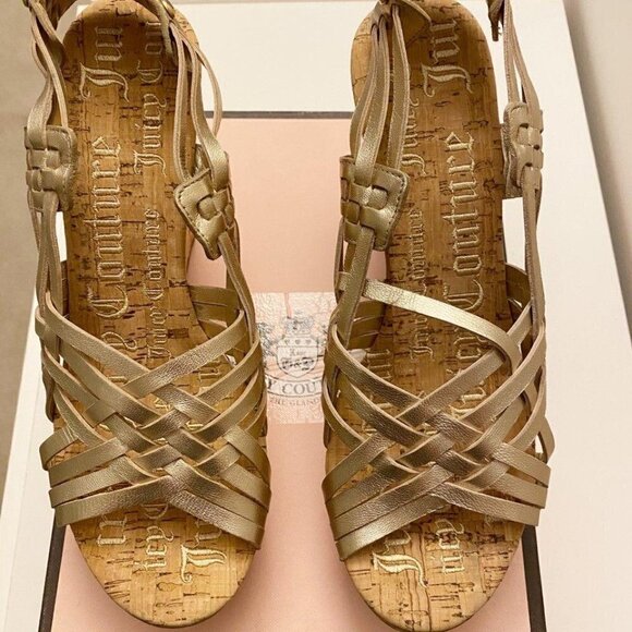 JUICY COUTURE Kody Wedges Cork Gold - Picture 1 of 7